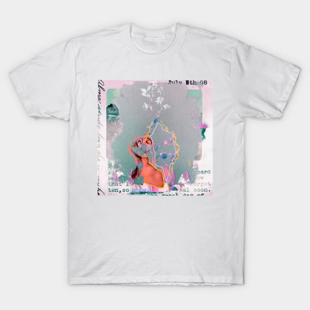 Floral Whispers: A Woman’s Inner Freedom T-Shirt by Victoria Herrera Collagist